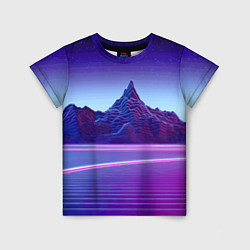 Футболка детская Neon mountains - Vaporwave, цвет: 3D-принт