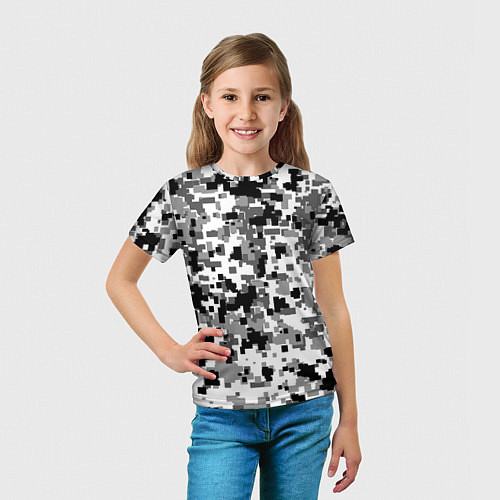 Детская футболка Городской пиксель камуфляж / 3D-принт – фото 5