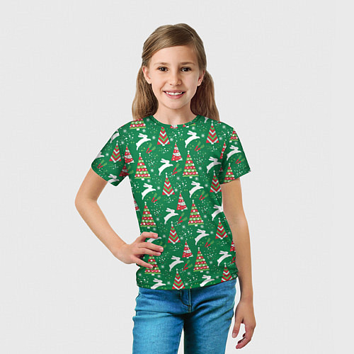 Детская футболка Рождественские кролики / 3D-принт – фото 5