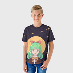 Футболка детская Девочка аниме - Anime girl, цвет: 3D-принт — фото 2