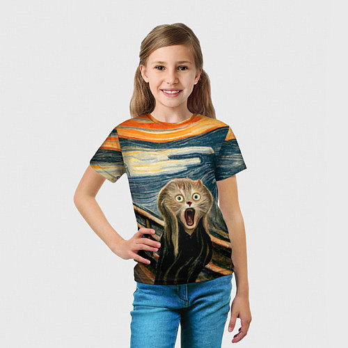 Детская футболка Нейросеть - крик кота / 3D-принт – фото 5