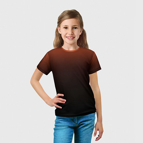 Детская футболка Благородный коричневый градиент / 3D-принт – фото 5