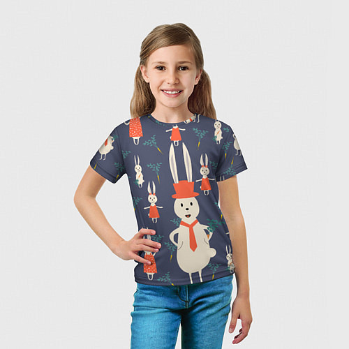 Детская футболка Семья крольчат / 3D-принт – фото 5