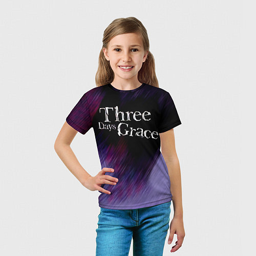 Детская футболка Three Days Grace lilac / 3D-принт – фото 5