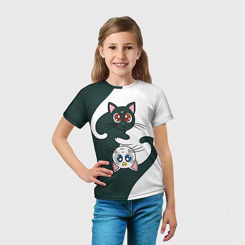 Детская футболка Луна и Артемис инь-янь / 3D-принт – фото 5