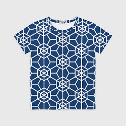 Футболка детская Синий узорчатый паттерн, цвет: 3D-принт