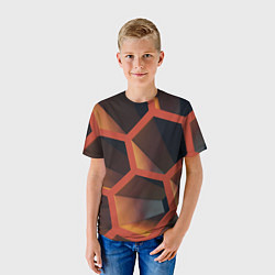 Футболка детская Абстрактные шестигранные фигуры, цвет: 3D-принт — фото 2