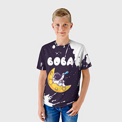 Футболка детская Вова космонавт отдыхает на Луне, цвет: 3D-принт — фото 2