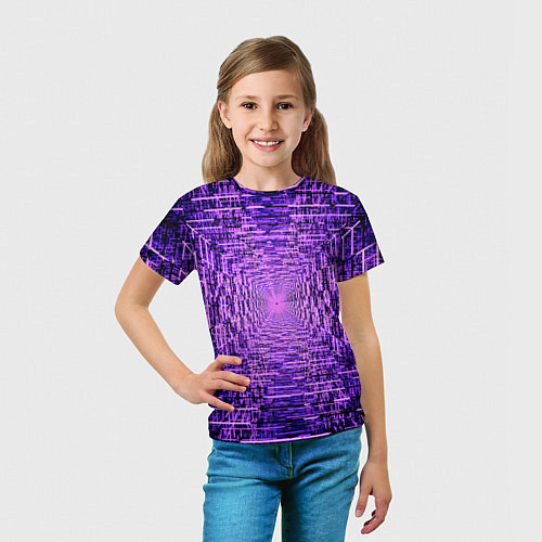 Детская футболка Фантастические фиолетовые лучи / 3D-принт – фото 5