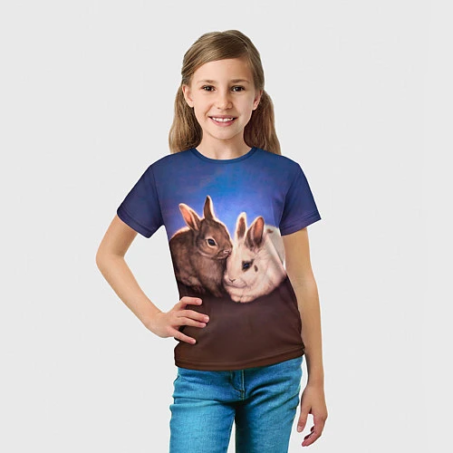 Детская футболка Кроличьи нежности / 3D-принт – фото 5