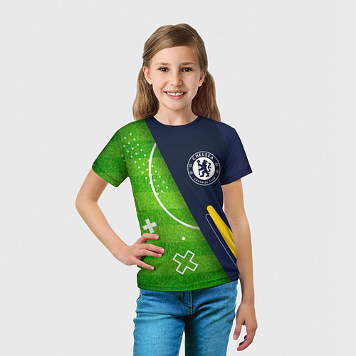 Детская футболка Chelsea football field / 3D-принт – фото 5