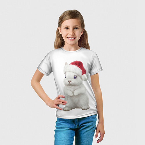 Детская футболка Рождественский крольчонок / 3D-принт – фото 5