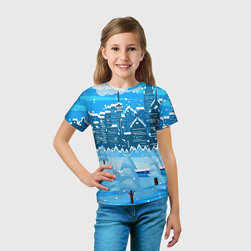 Детская футболка Снежный город / 3D-принт – фото 5