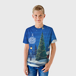 Футболка детская Доброго нового года - праздничная елка, цвет: 3D-принт — фото 2
