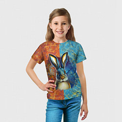 Футболка детская Огненный новогодний кролик, цвет: 3D-принт — фото 2