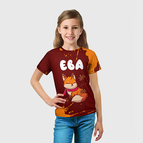Детская футболка Ева осенняя лисичка / 3D-принт – фото 5