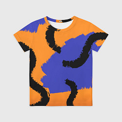 Футболка детская Абстрактные крупные полосы, цвет: 3D-принт