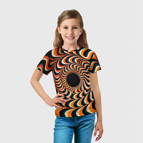 Детская футболка Головокружительная оптическая иллюзия / 3D-принт – фото 5