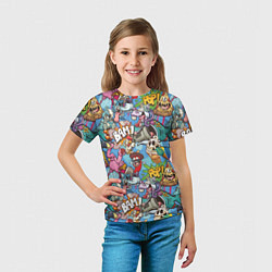 Футболка детская Сумасшедший поп-арт, цвет: 3D-принт — фото 2