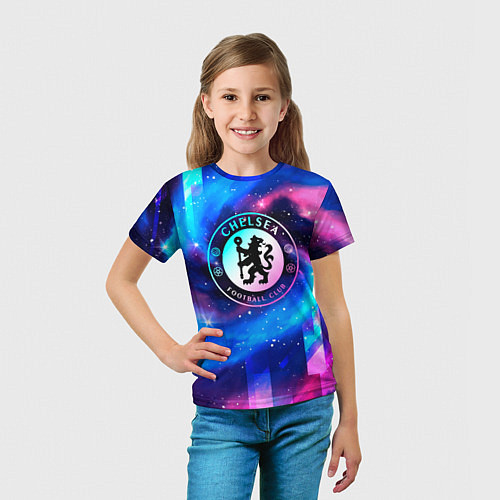 Детская футболка Chelsea неоновый космос / 3D-принт – фото 5