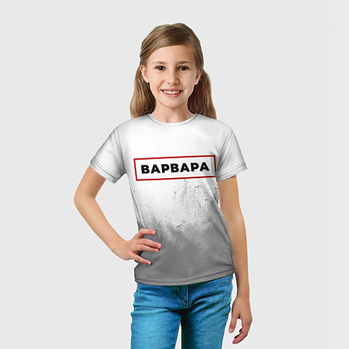 Детская футболка Варвара - в красной рамке на светлом / 3D-принт – фото 5