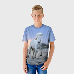 Футболка детская Белый конь, цвет: 3D-принт — фото 2