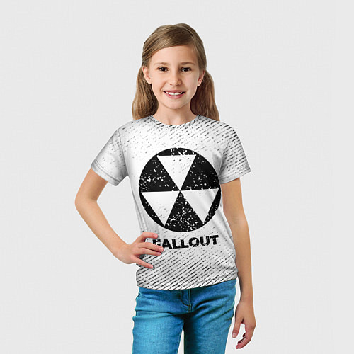 Детская футболка Fallout с потертостями на светлом фоне / 3D-принт – фото 5