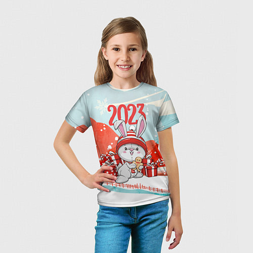 Детская футболка Зайка Новый год / 3D-принт – фото 5