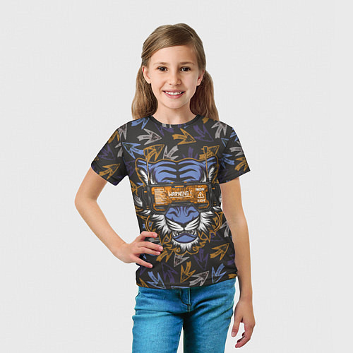 Детская футболка Тигр в киберочках / 3D-принт – фото 5