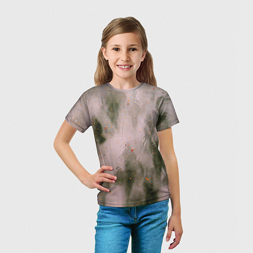 Детская футболка Абстрактный туман и следы красок / 3D-принт – фото 5