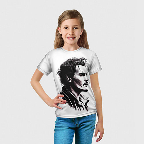 Детская футболка Джонни Депп - рисунок / 3D-принт – фото 5