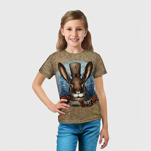Детская футболка Ретро кролик / 3D-принт – фото 5