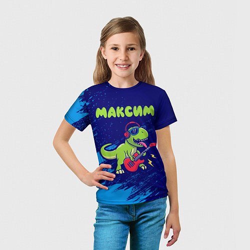 Детская футболка Максим рокозавр / 3D-принт – фото 5