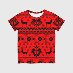 Детская футболка Happy new year, black deer