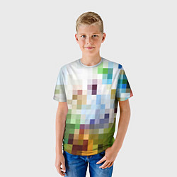 Футболка детская Пиксельная абстракция, цвет: 3D-принт — фото 2
