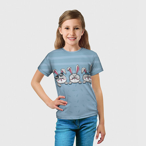 Детская футболка Зайки-кролики / 3D-принт – фото 5