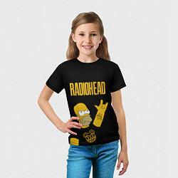 Футболка детская Radiohead Гомер Симпсон рокер, цвет: 3D-принт — фото 2