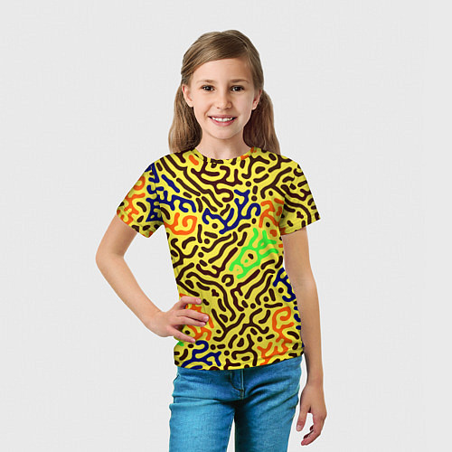 Детская футболка Абстрактные кислотные полосы / 3D-принт – фото 5