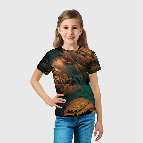 Детская футболка Абстрактные планеты / 3D-принт – фото 5