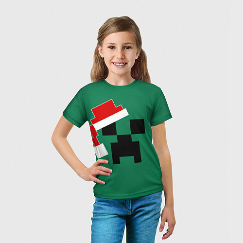 Детская футболка Майнкрафт новогодний / 3D-принт – фото 5