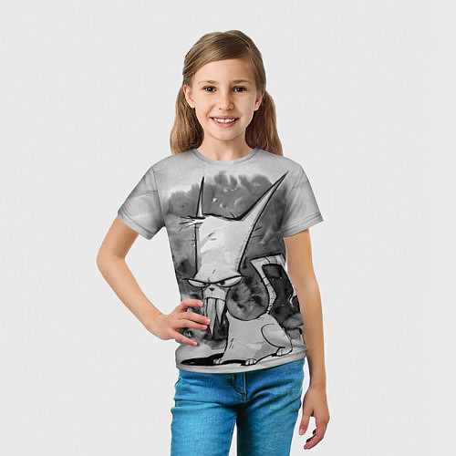 Детская футболка Кот зловред - червяк джим / 3D-принт – фото 5