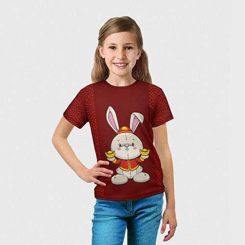 Детская футболка Китайский кролик / 3D-принт – фото 5