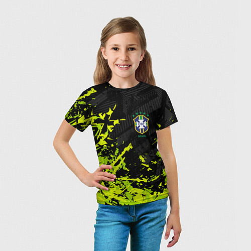 Детская футболка Сборная Бразилия пятна / 3D-принт – фото 5