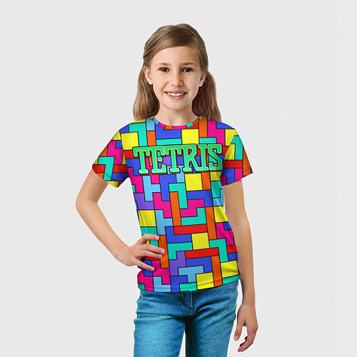 Детская футболка Тетрис - паттерн / 3D-принт – фото 5