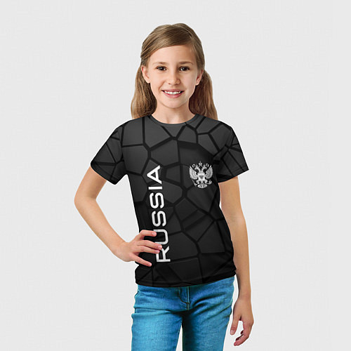 Детская футболка Черная броня Россия / 3D-принт – фото 5