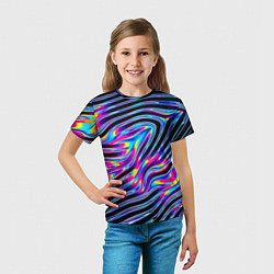 Футболка детская Голографические полосы, цвет: 3D-принт — фото 2