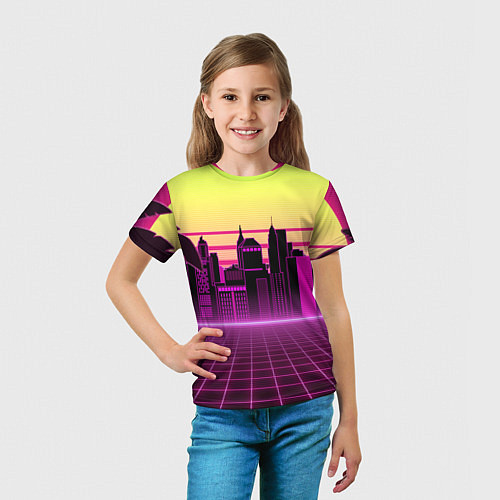Детская футболка Синтвейв рассвет / 3D-принт – фото 5