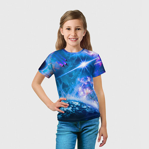 Детская футболка Космос - планета и яркая звезда / 3D-принт – фото 5