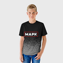 Футболка детская Марк - в красной рамке на темном, цвет: 3D-принт — фото 2