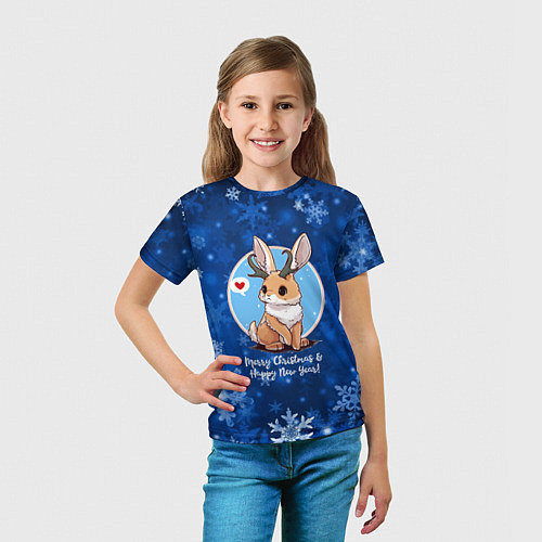 Детская футболка Кролик - символ нового года / 3D-принт – фото 5